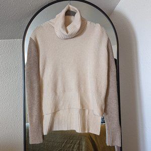 Blush Color Block Turtleneck Sweater